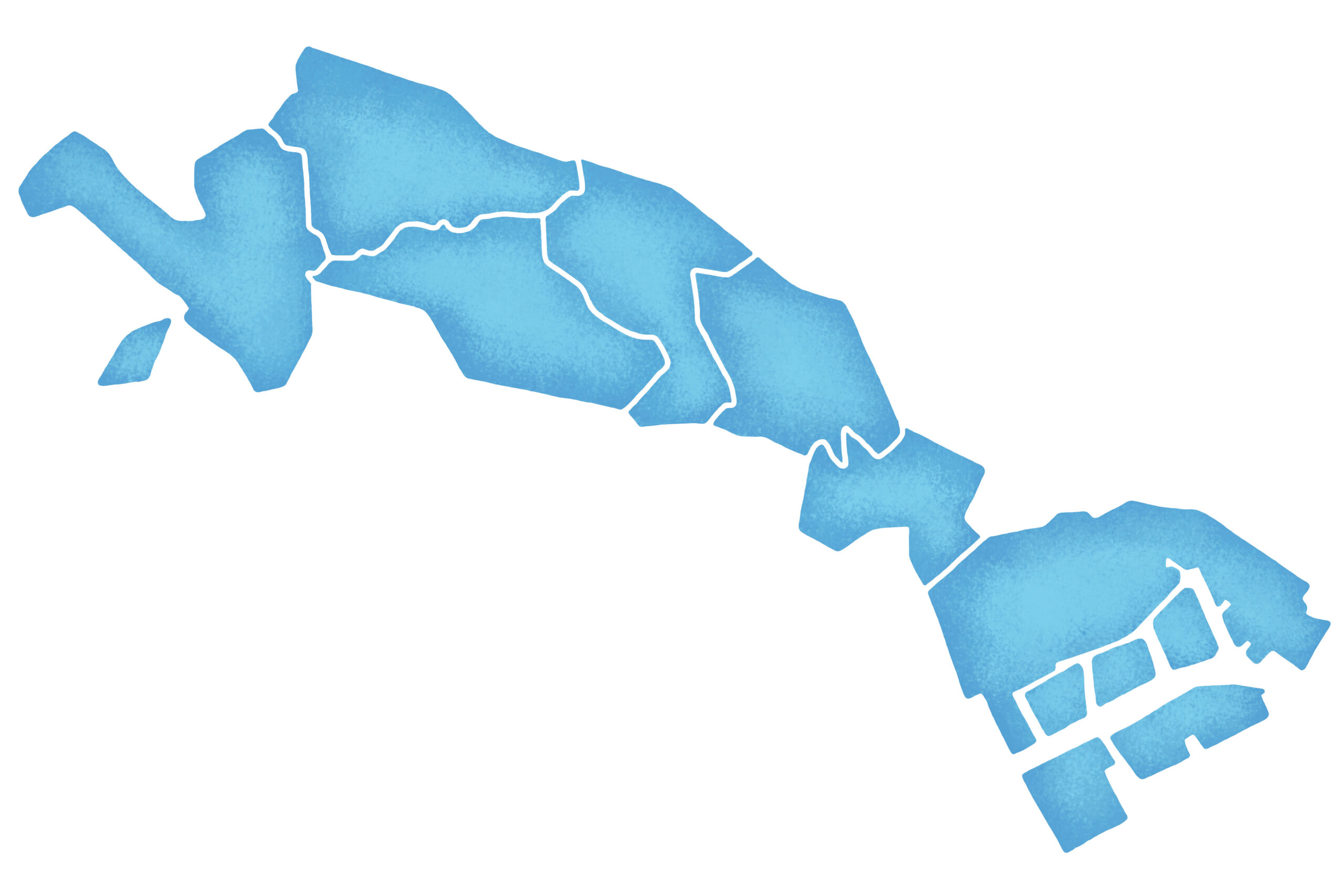 川崎市の境界線入り地図